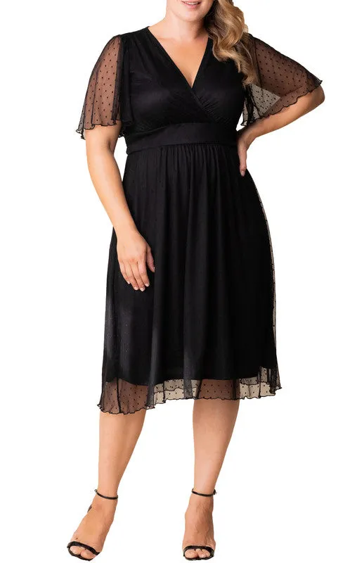 Margot Mesh Cocktail Dress, Black  - Plus sold by Dress Barn