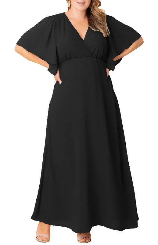 Carmella Flutter Sleeve Gown - Plus sold by Dress Barn