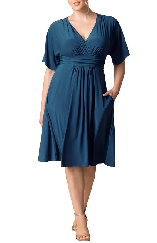 Gia Midi Dress, Teal - Plus sold by Dress Barn