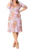 Lilac Floral Signature Wrap Dress - Plus sold by Dress Barn
