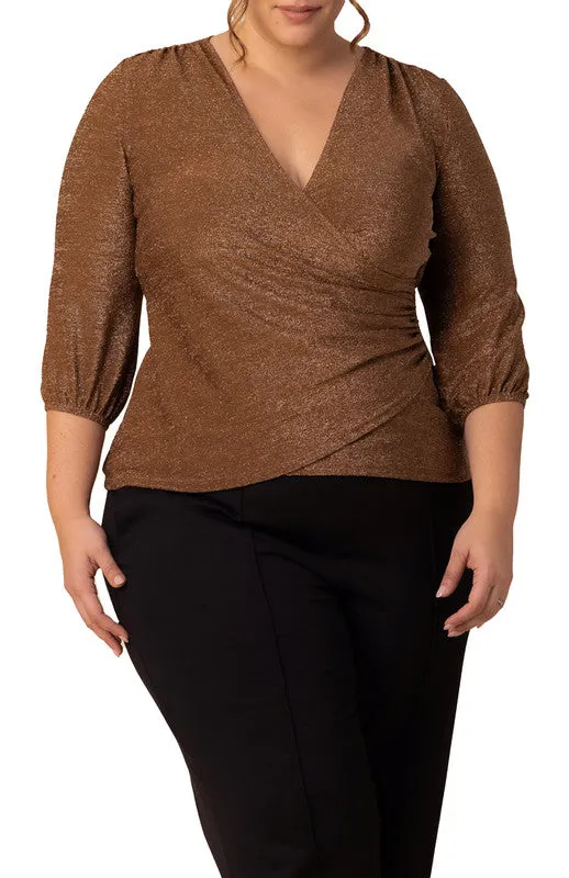 Celeste Faux Wrap Top - Plus sold by Dress Barn