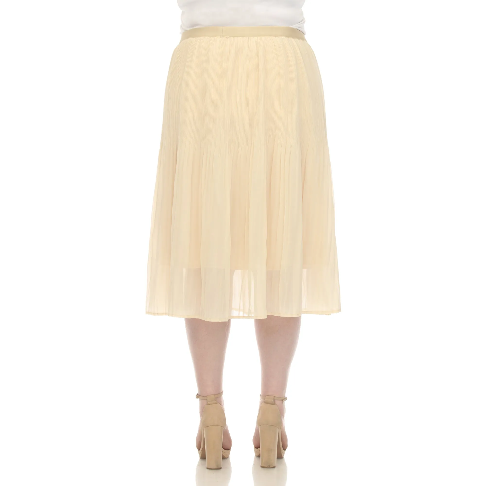 Plus Size Pleated Chiffon Midi Skirt sold by Dress Barn product image thumbnail 3