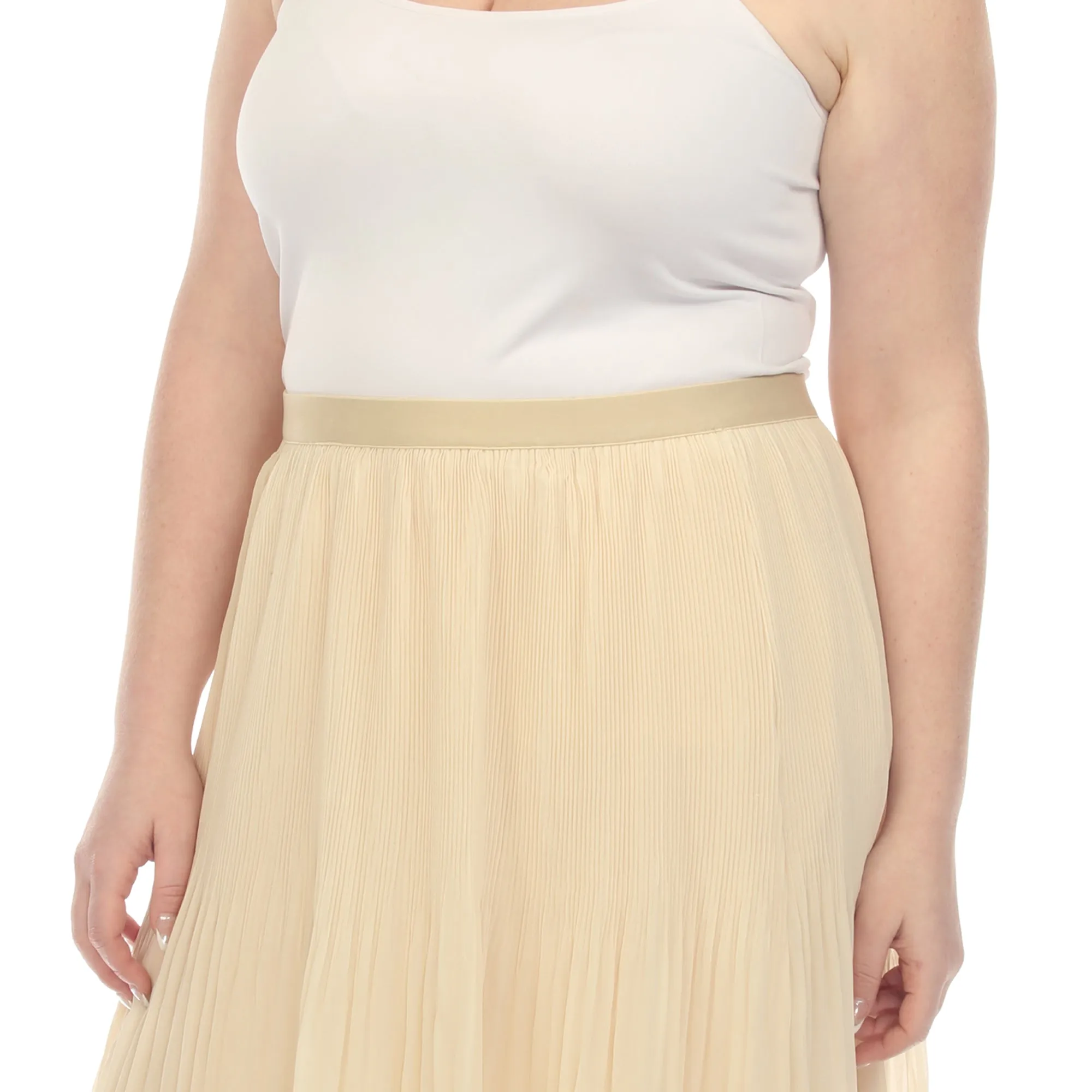 Plus Size Pleated Chiffon Midi Skirt sold by Dress Barn product image thumbnail 4