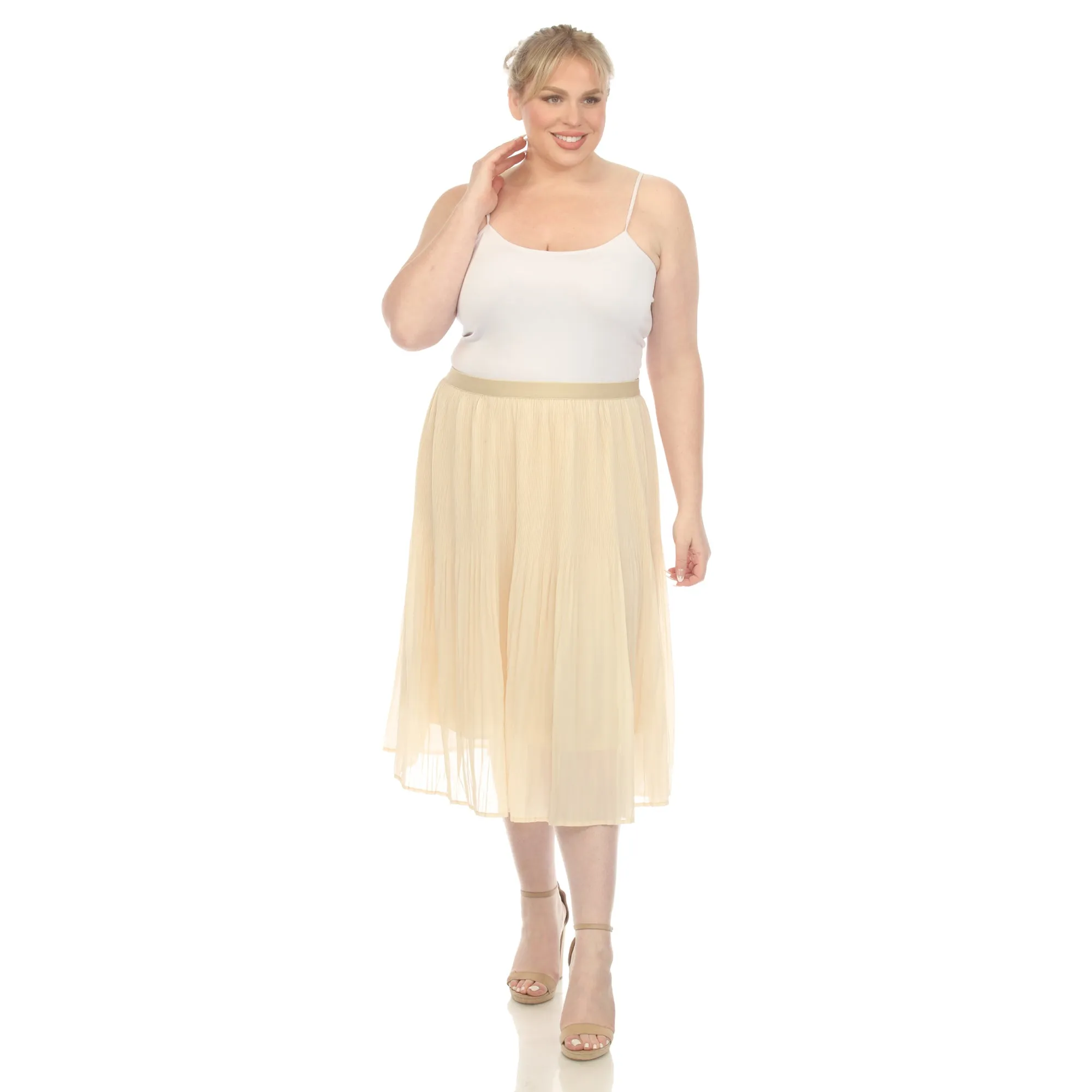 Plus Size Pleated Chiffon Midi Skirt sold by Dress Barn product image thumbnail 5