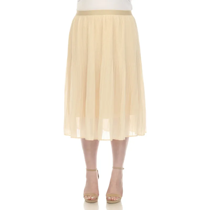 Plus Size Pleated Chiffon Midi Skirt sold by Dress Barn