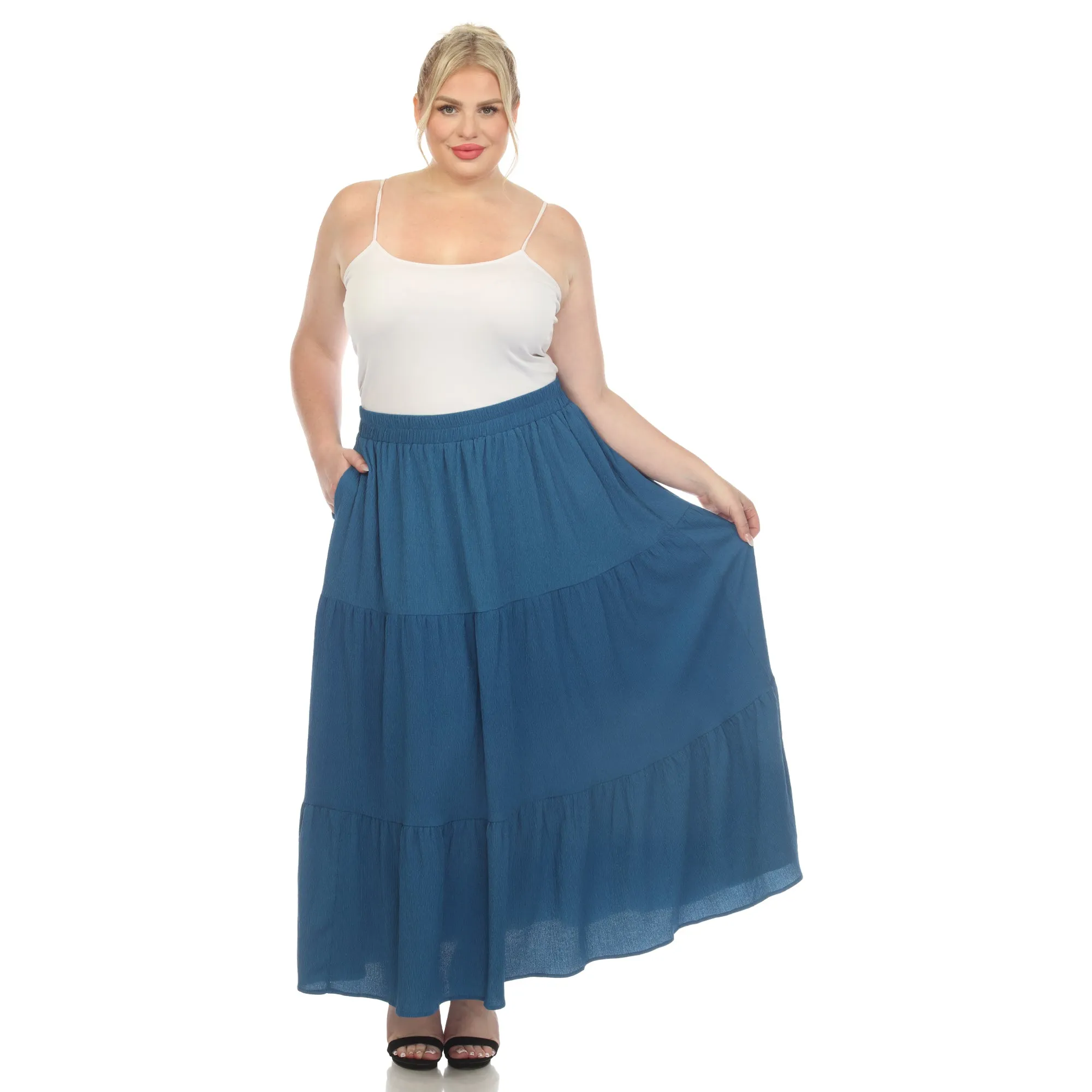 Pleated Tiered Maxi Skirt - Plus sold by Dress Barn product image thumbnail 3