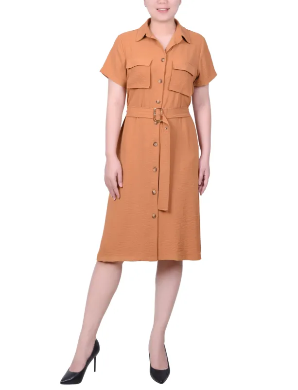 Meerkat Short Sleeve Belted Shirtdress sold by Dress Barn