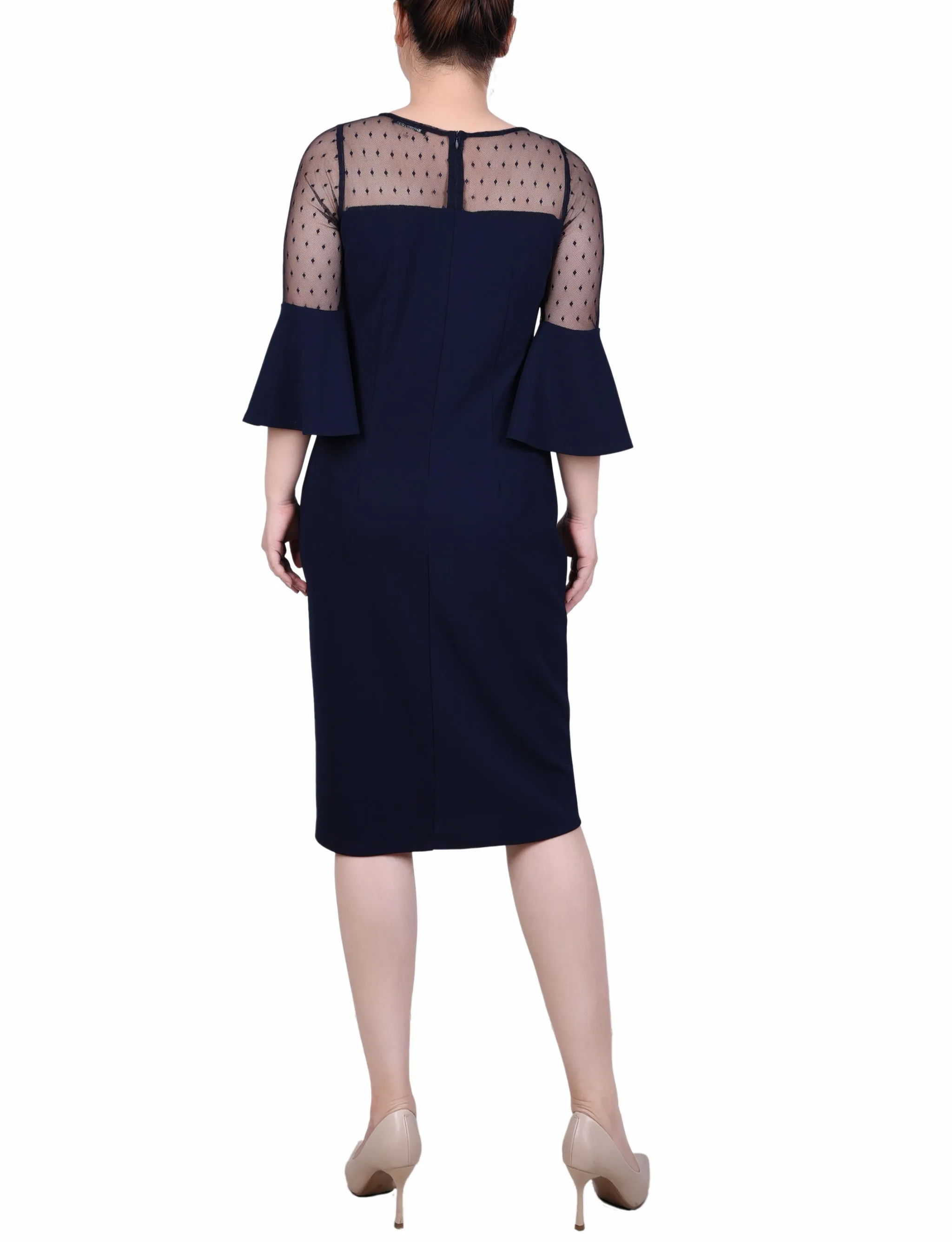 Navy Illusion Neck Scuba Dress sold by Dress Barn product image thumbnail 3