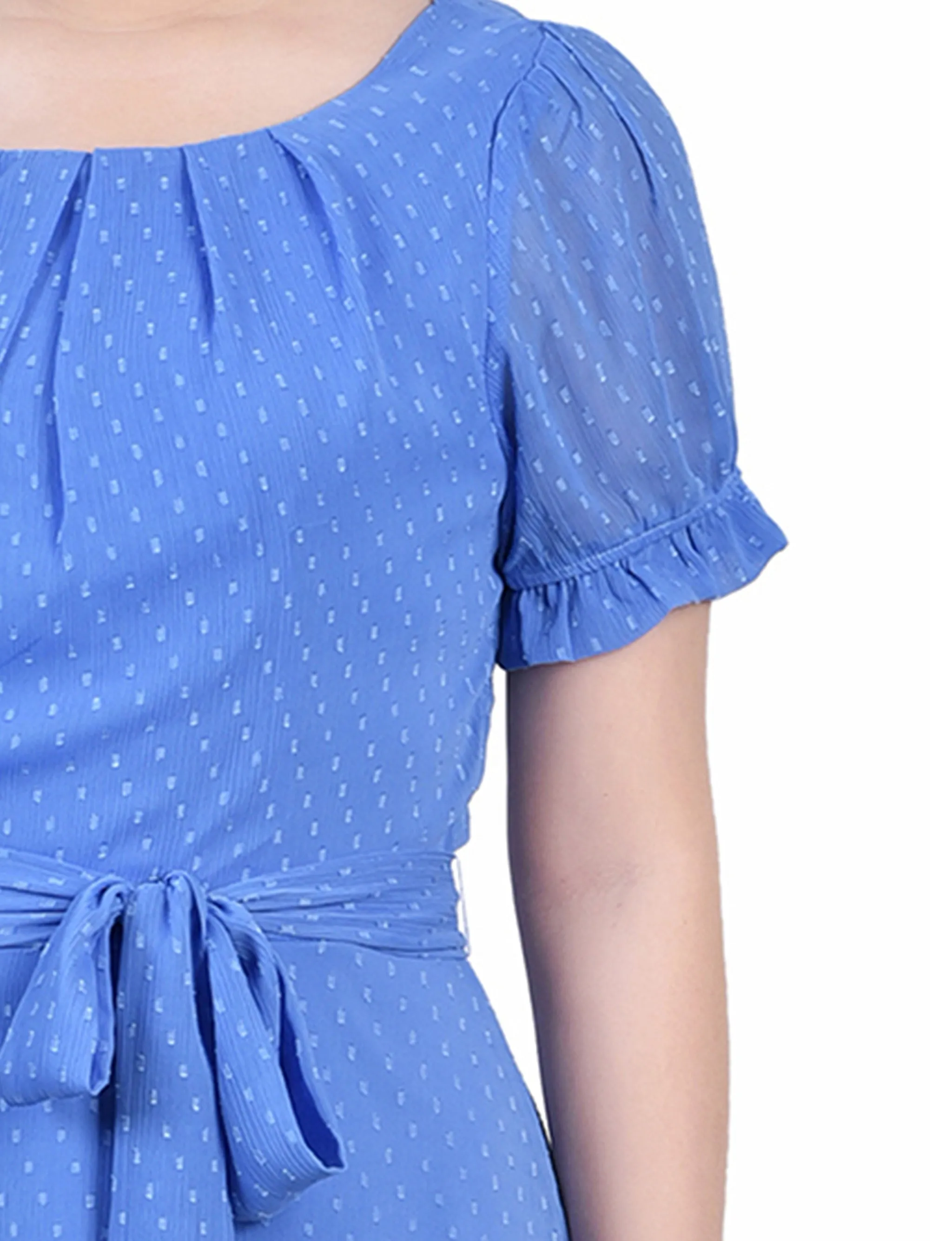 Granada Sky Short Sleeve Belted Swiss Dot Dress sold by Dress Barn product image thumbnail 4
