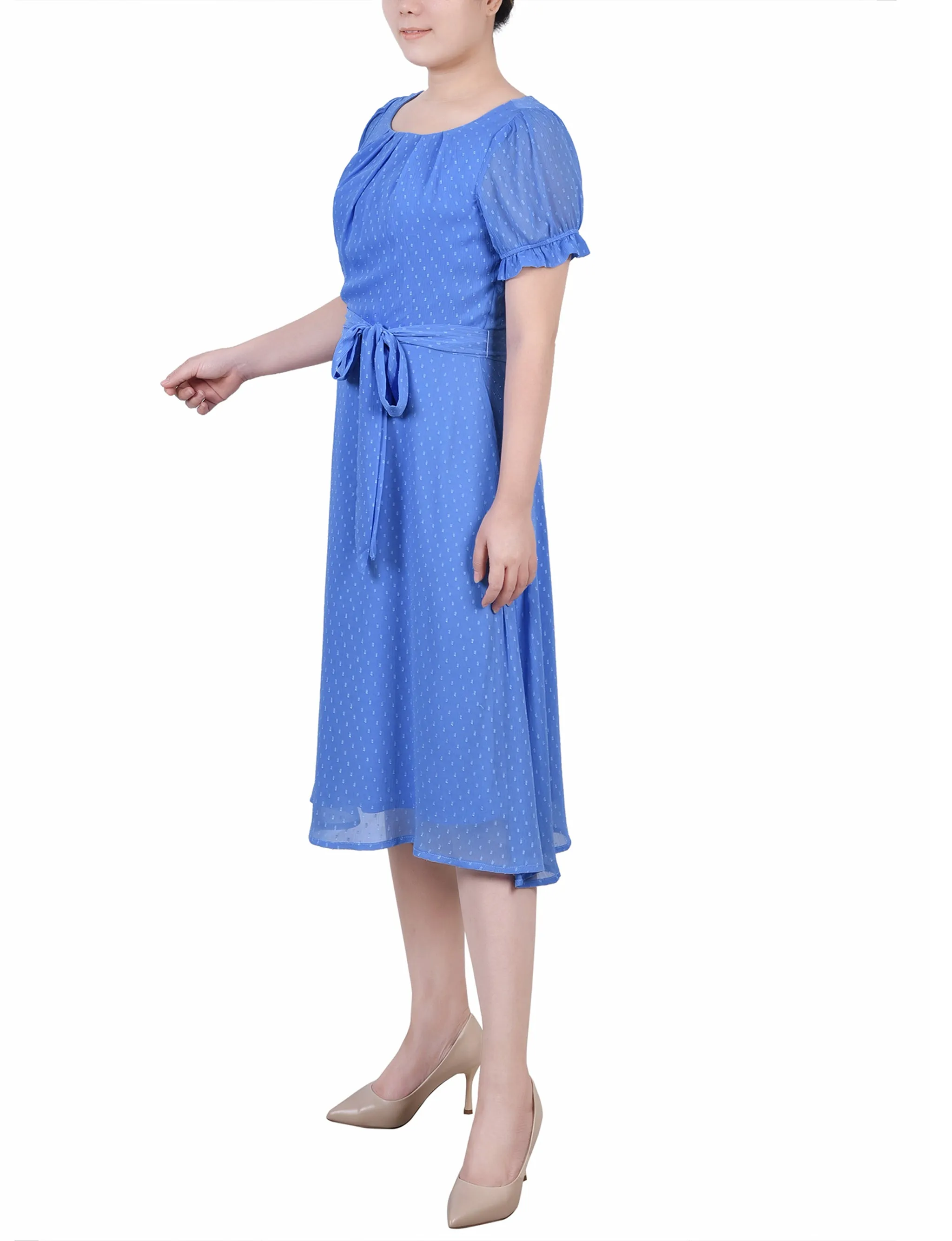 Granada Sky Short Sleeve Belted Swiss Dot Dress sold by Dress Barn product image thumbnail 2