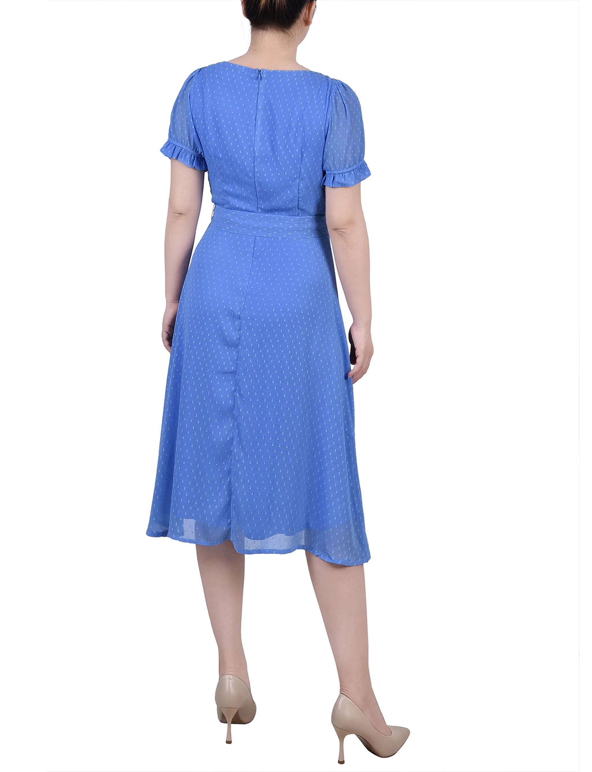 Granada Sky Short Sleeve Belted Swiss Dot Dress sold by Dress Barn product image thumbnail 3