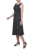 Black White Icemoon Sleeveless Chiffon Belted Dress sold by Dress Barn