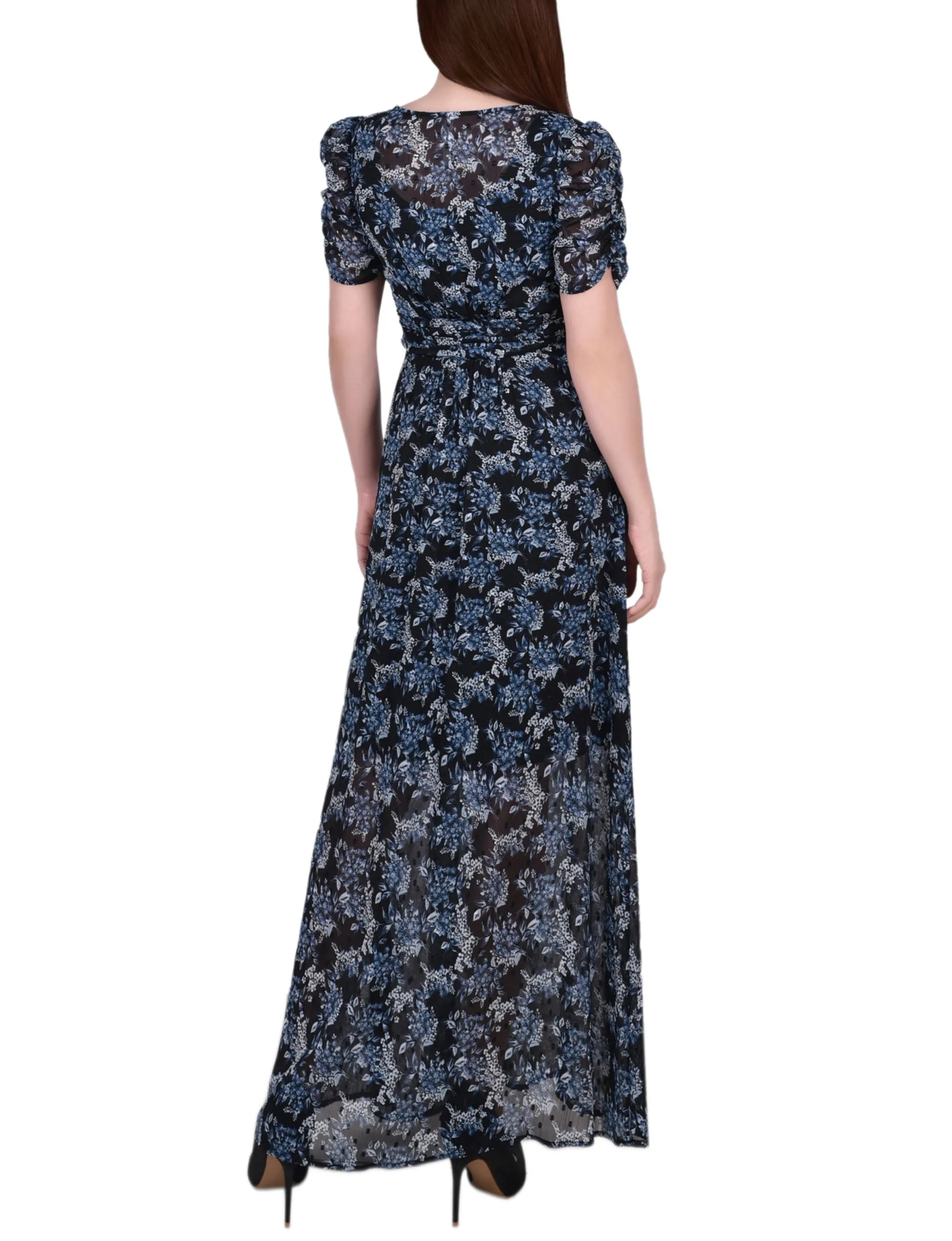 Navy Floral Puff Sleeve Maxi sold by Dress Barn product image thumbnail 3