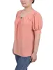 Canyon Sunset Short Sleeve Balloon Sleeve Top With Hardware sold by Dress Barn