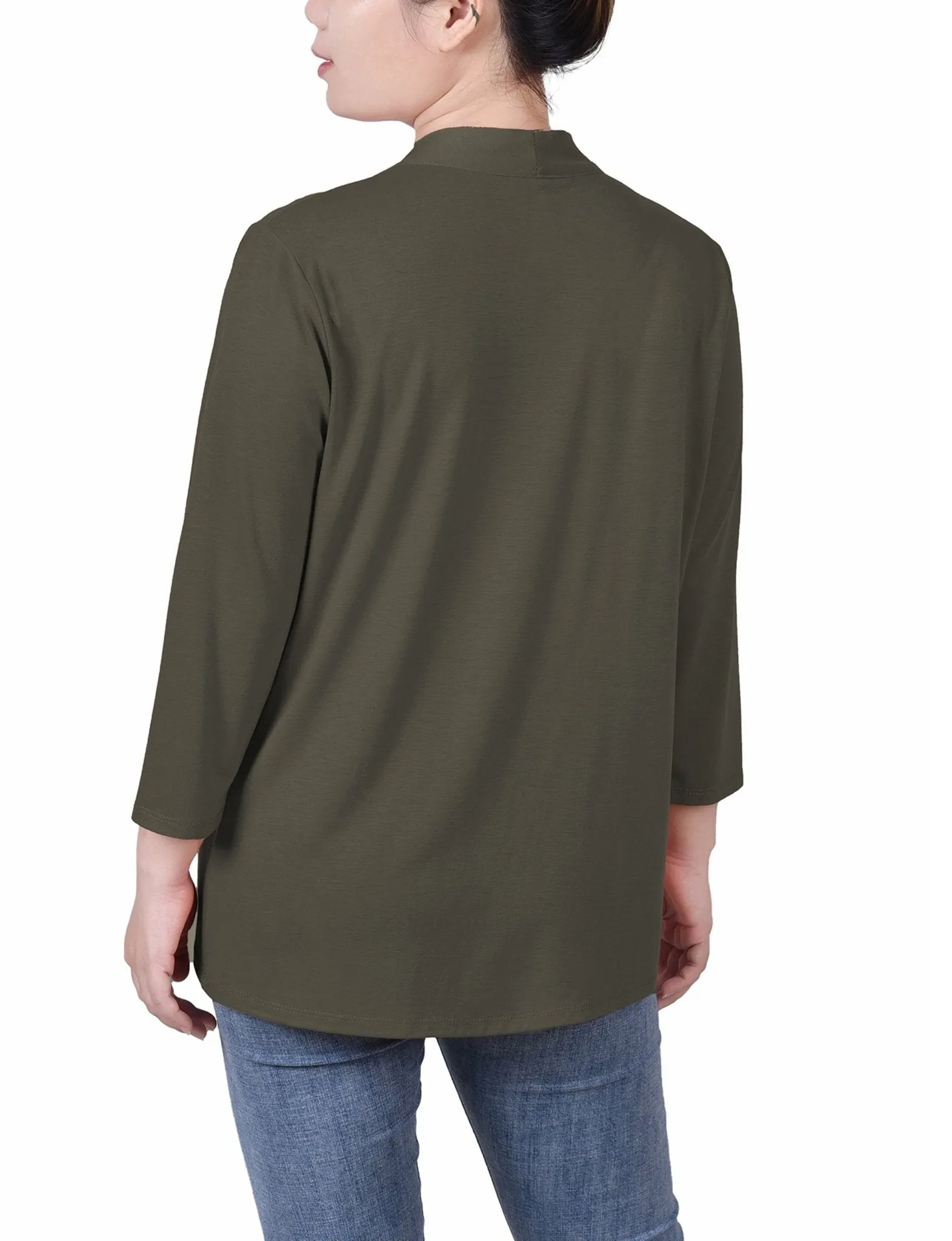 Grape Leaf 3/4 Sleeve Solid Cardigan sold by Dress Barn product image thumbnail 4