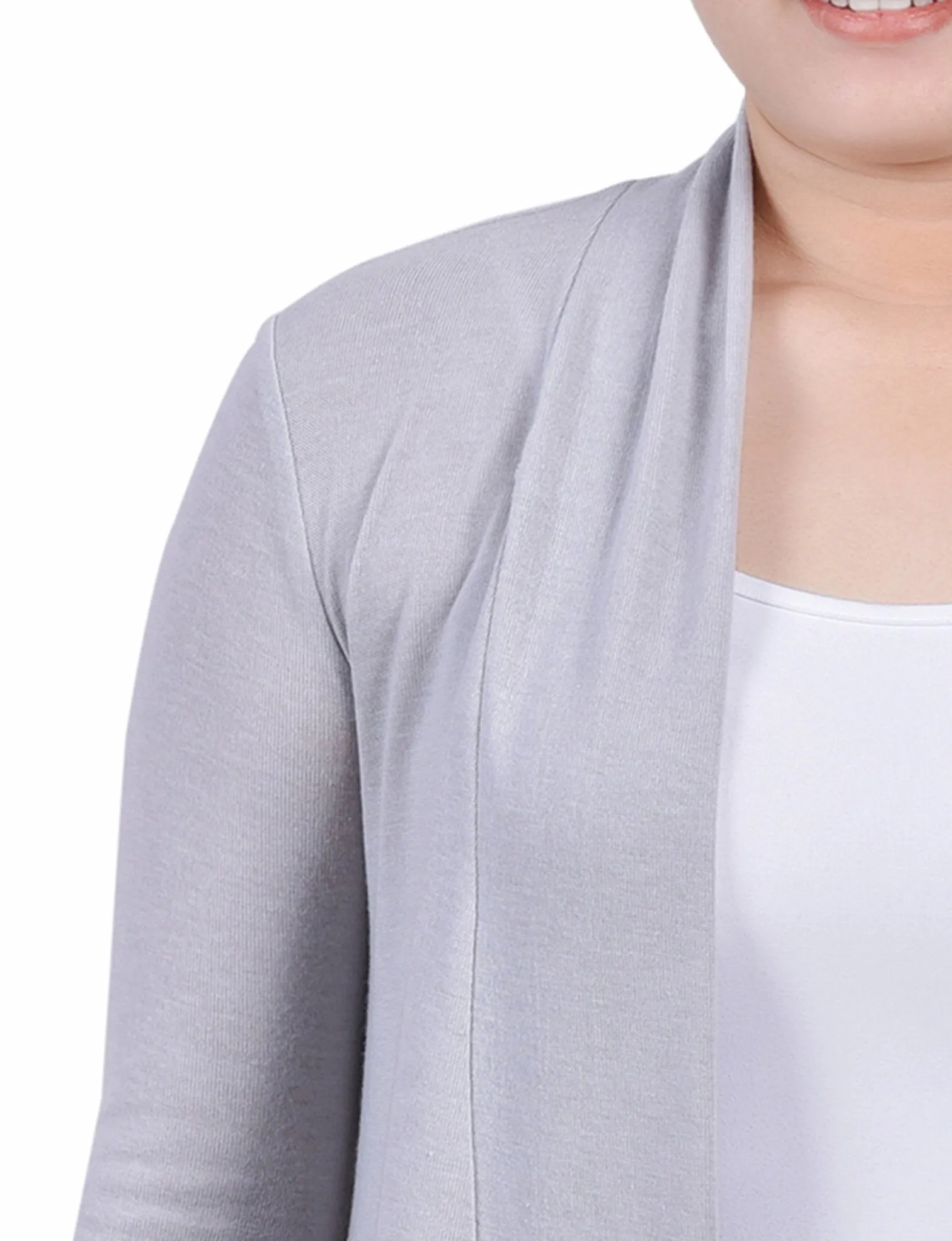 Light Grey Long Sleeve Swing Cardigan sold by Dress Barn product image thumbnail 3