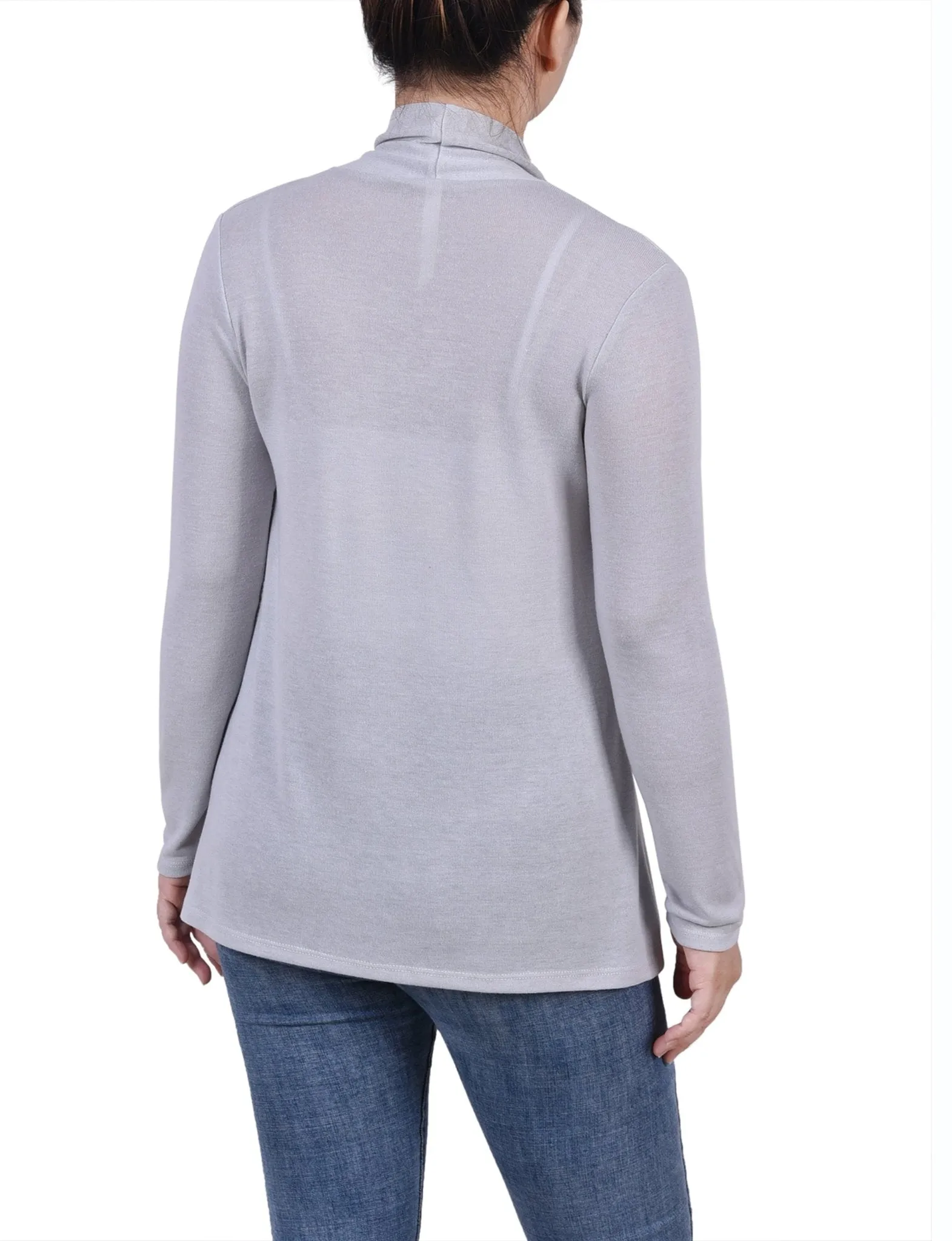 Light Grey Long Sleeve Swing Cardigan sold by Dress Barn product image thumbnail 4