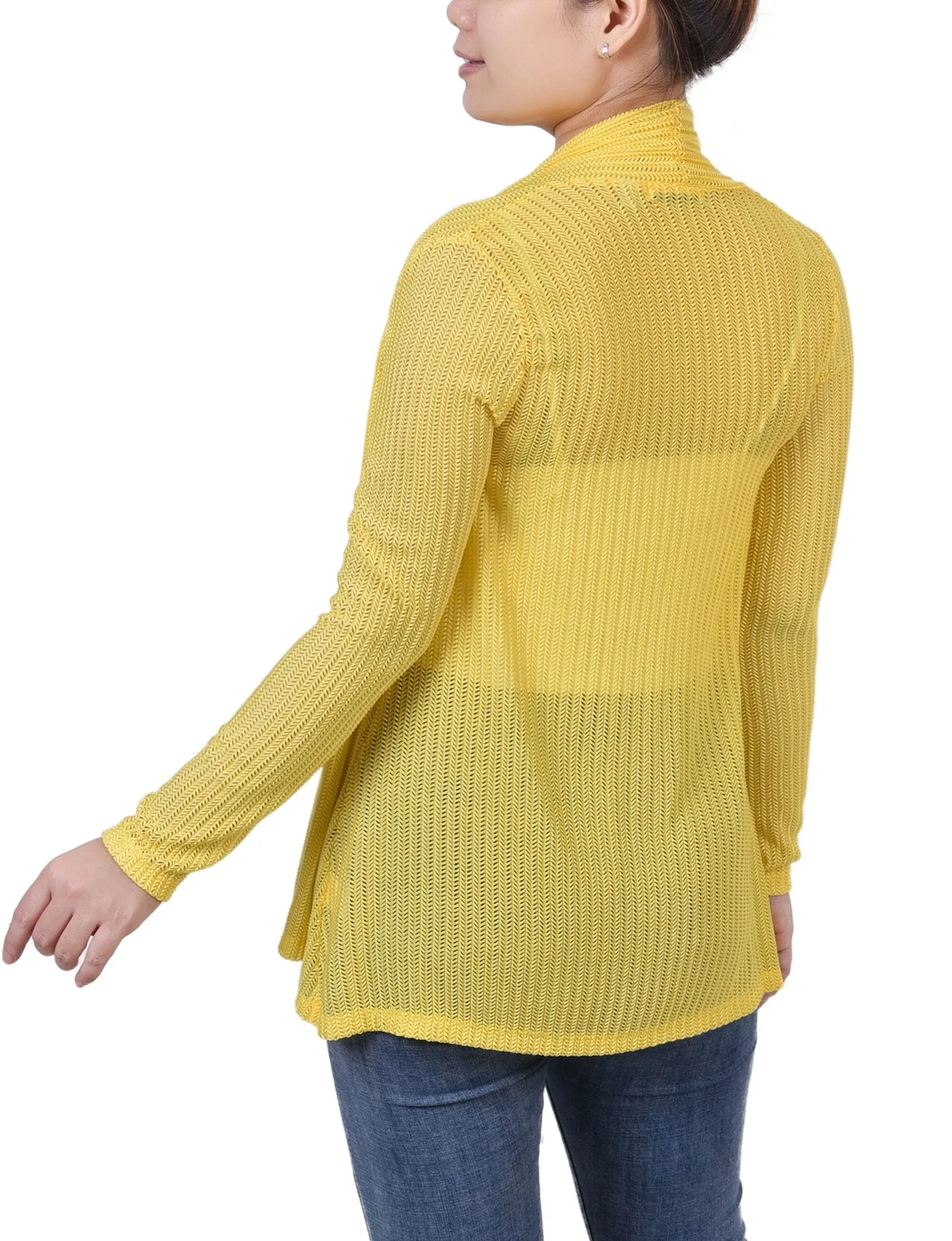 Yellow Open Knit Cardigan sold by Dress Barn product image thumbnail 4