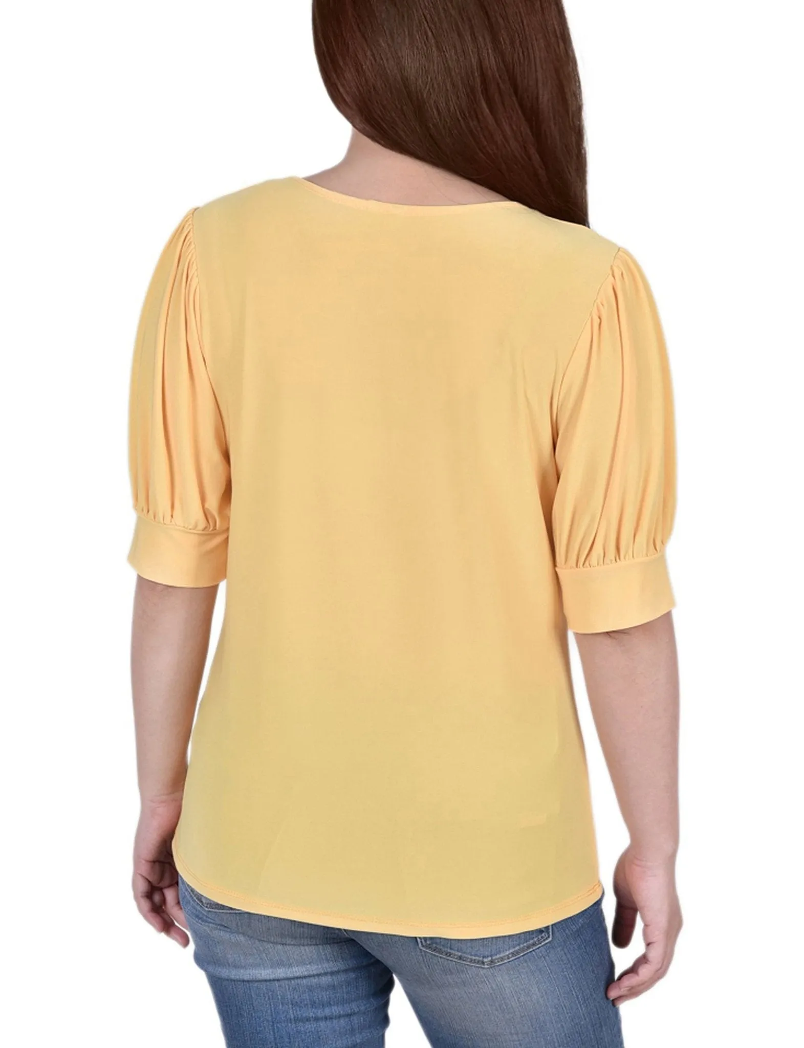 Samoan Sun Short Sleeve Balloon Sleeve Top With Hardware sold by Dress Barn product image thumbnail 4
