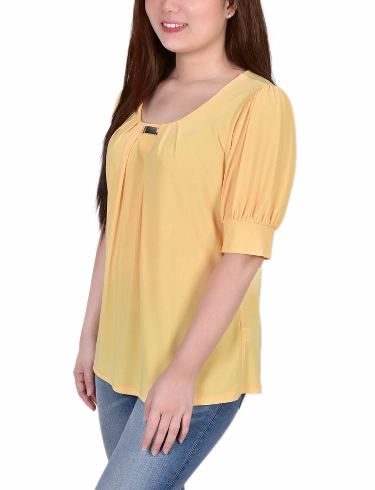 Samoan Sun Short Sleeve Balloon Sleeve Top With Hardware sold by Dress Barn product image thumbnail 2
