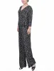 Black Spotted 3/4 Sleeve Belted Jumpsuit sold by Dress Barn