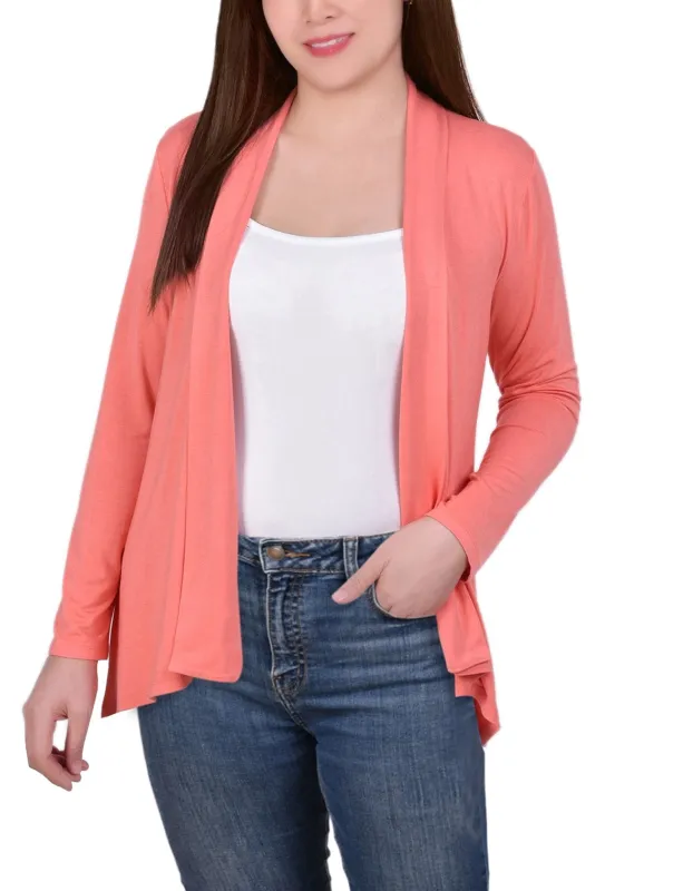 Shell Pink Solid 3/4 Sleeve Cardigan sold by Dress Barn