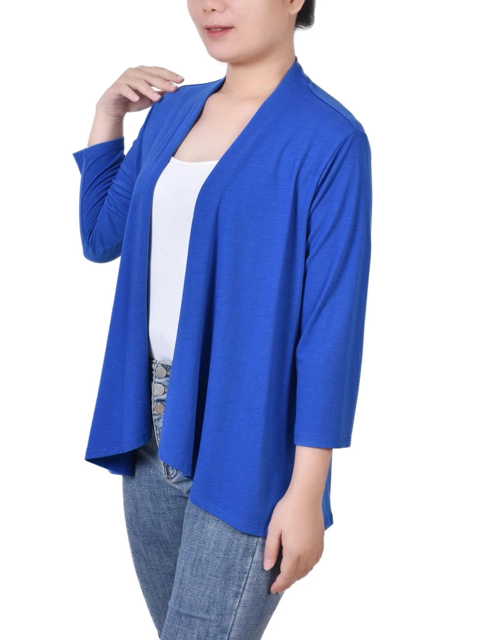 Surf The Web Solid 3/4 Sleeve Cardigan sold by Dress Barn product image thumbnail 2