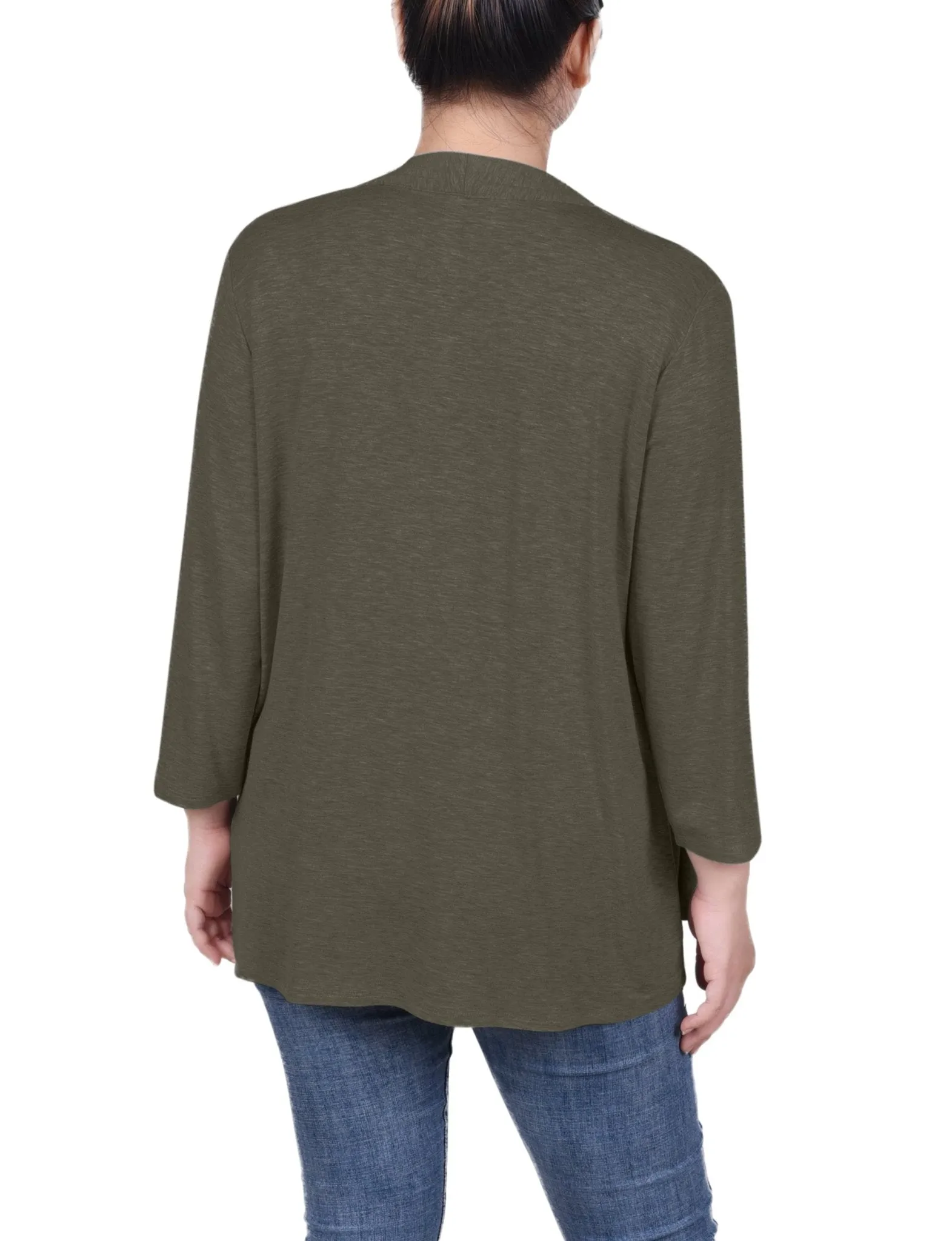 Grape Leaf Solid 3/4 Sleeve Cardigan sold by Dress Barn product image thumbnail 4