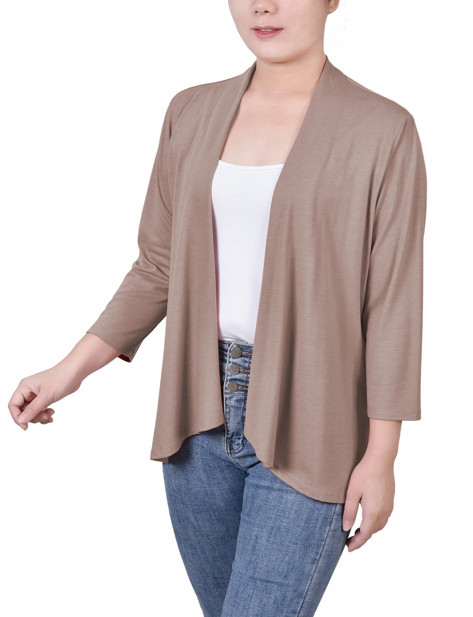 Fawn Solid 3/4 Sleeve Cardigan sold by Dress Barn product image thumbnail 2