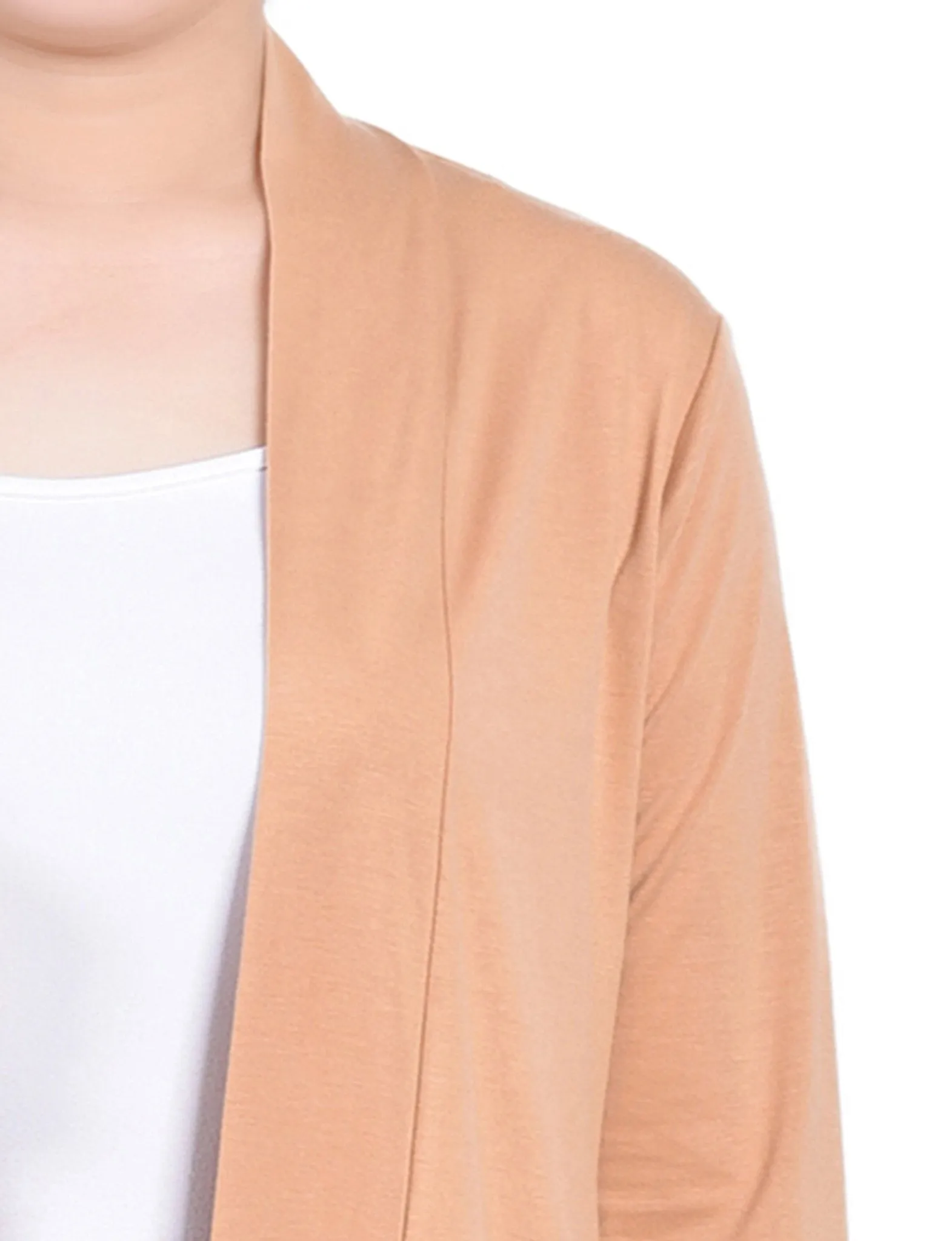 Sand Long Sleeve Knit Cardigan With Chiffon Back sold by Dress Barn product image thumbnail 3