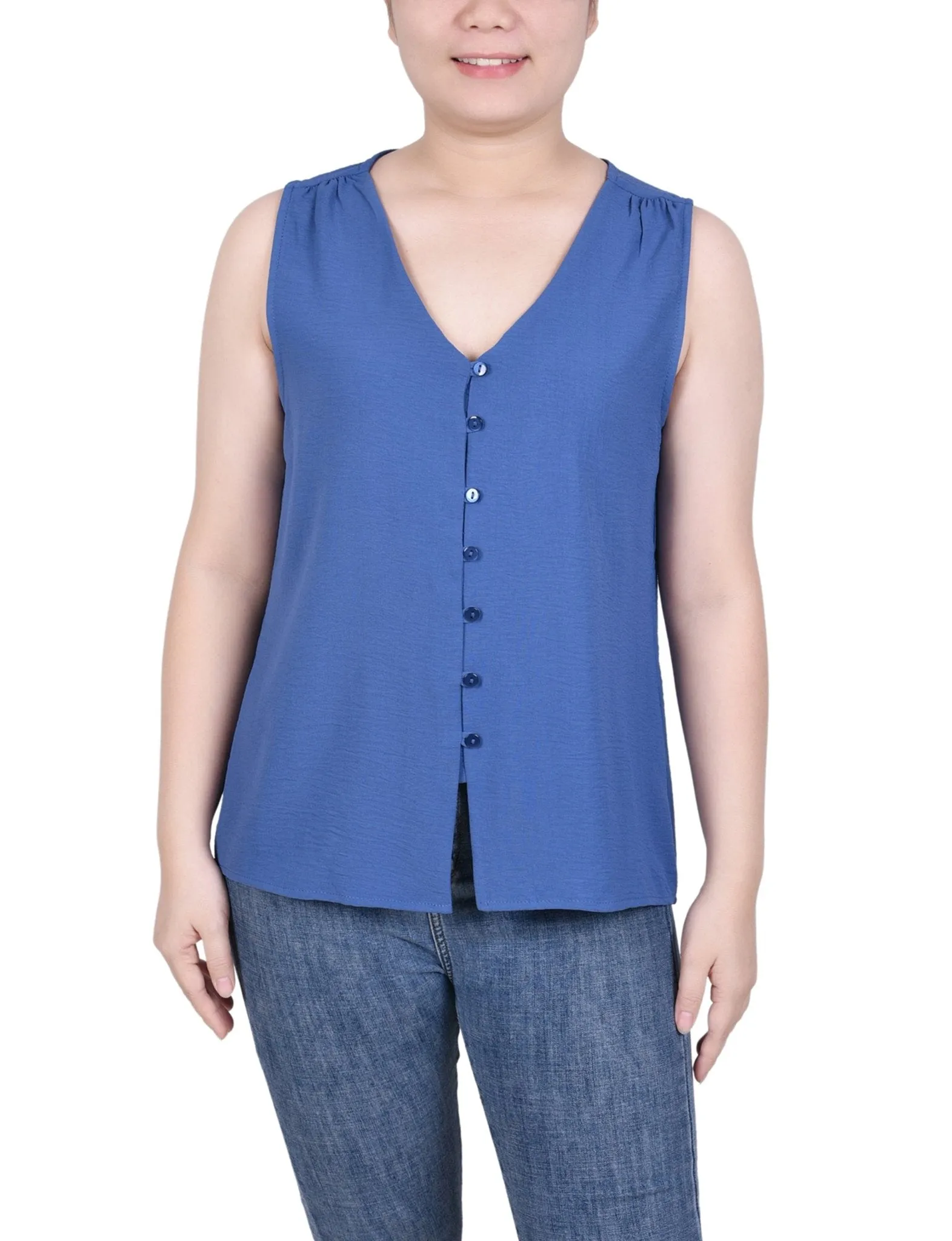 Sleeveless Button Front Blouse - Petite sold by Dress Barn product image thumbnail 5