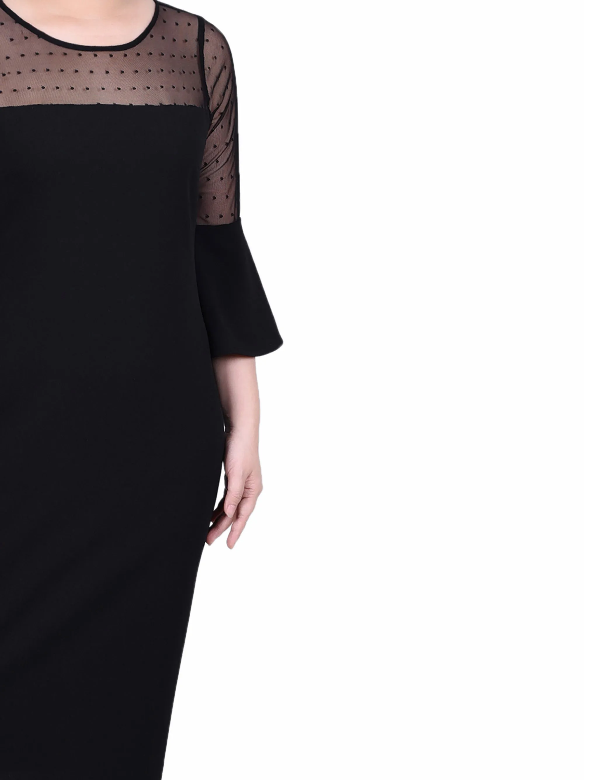 Black Illusion Neck Scuba Dress - Petite sold by Dress Barn product image thumbnail 4