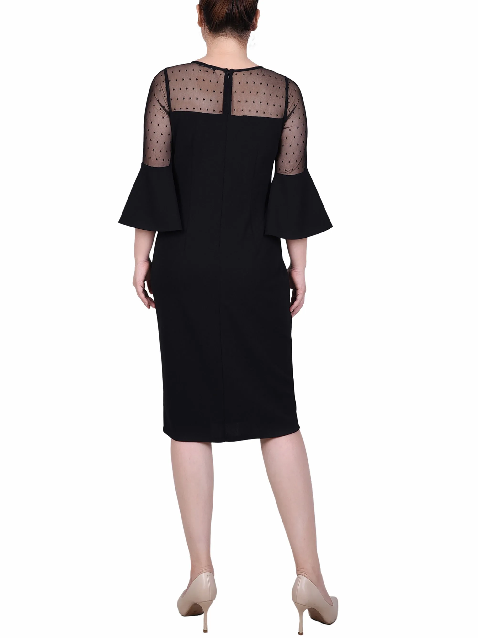 Black Illusion Neck Scuba Dress - Petite sold by Dress Barn product image thumbnail 3