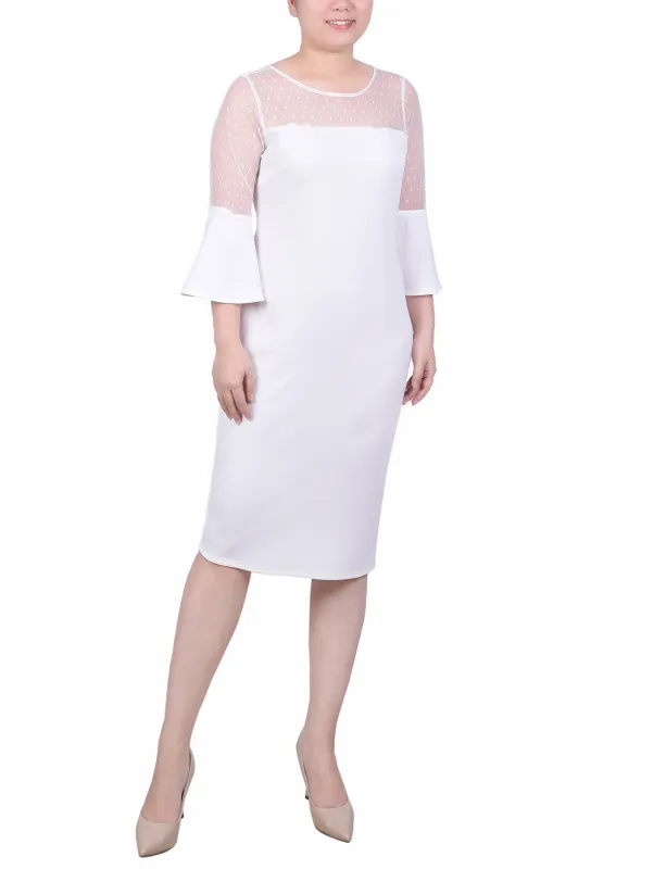 Ivory Illusion Neck Scuba Dress - Petite sold by Dress Barn