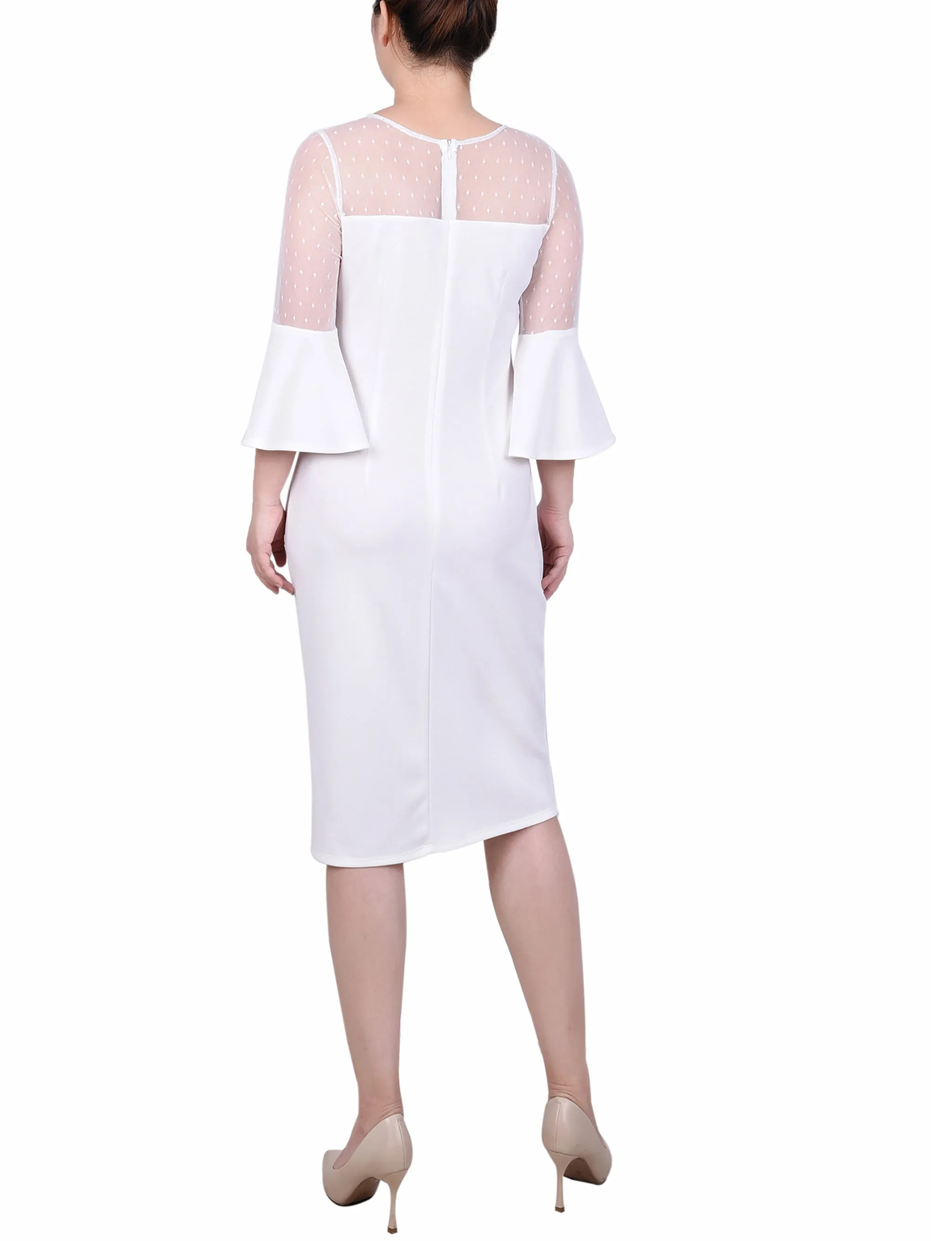 Ivory Illusion Neck Scuba Dress - Petite sold by Dress Barn product image thumbnail 3