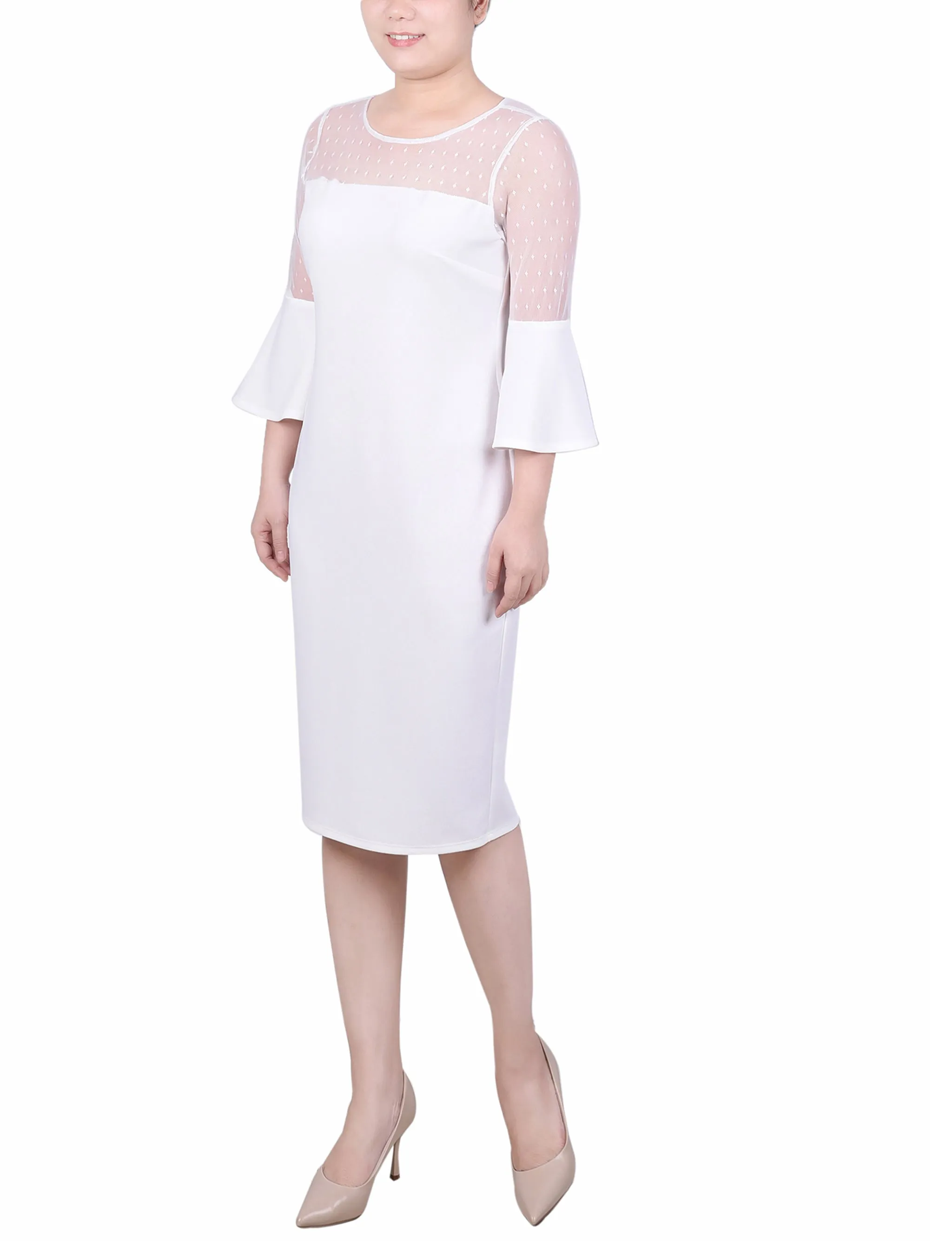 Ivory Illusion Neck Scuba Dress - Petite sold by Dress Barn product image thumbnail 2