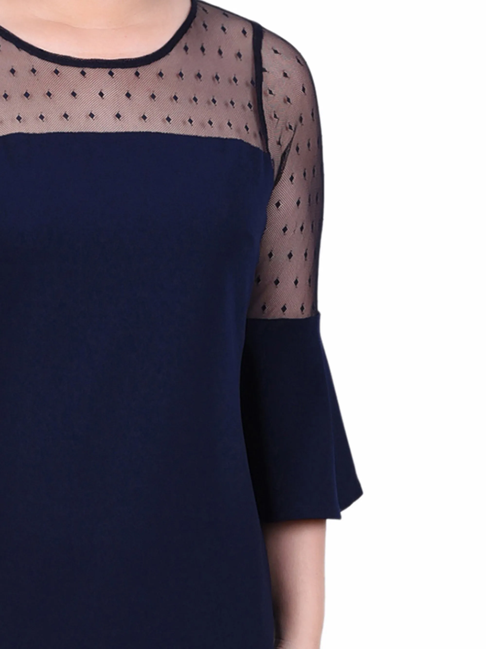 Navy Illusion Neck Scuba Dress - Petite sold by Dress Barn product image thumbnail 4