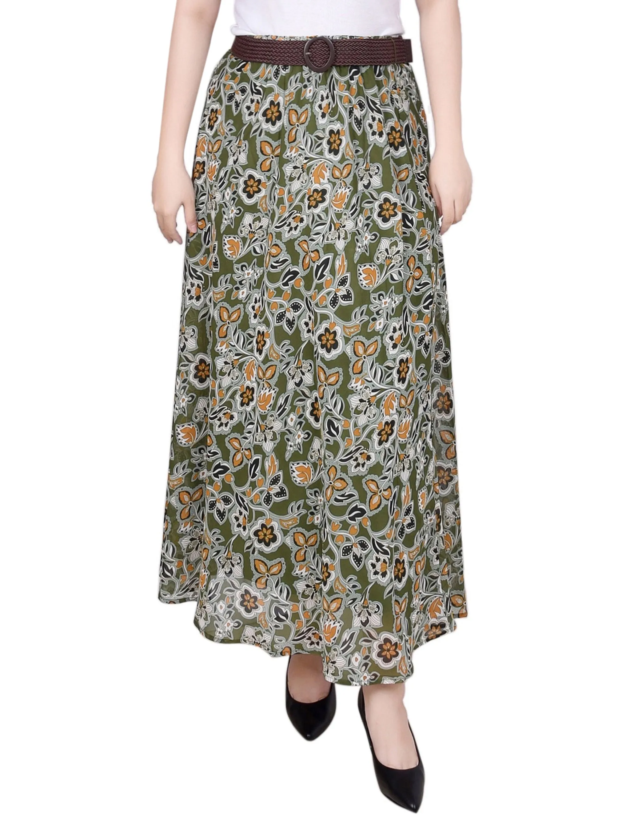 Green Covine Chiffon Maxi Skirt - Petite sold by Dress Barn