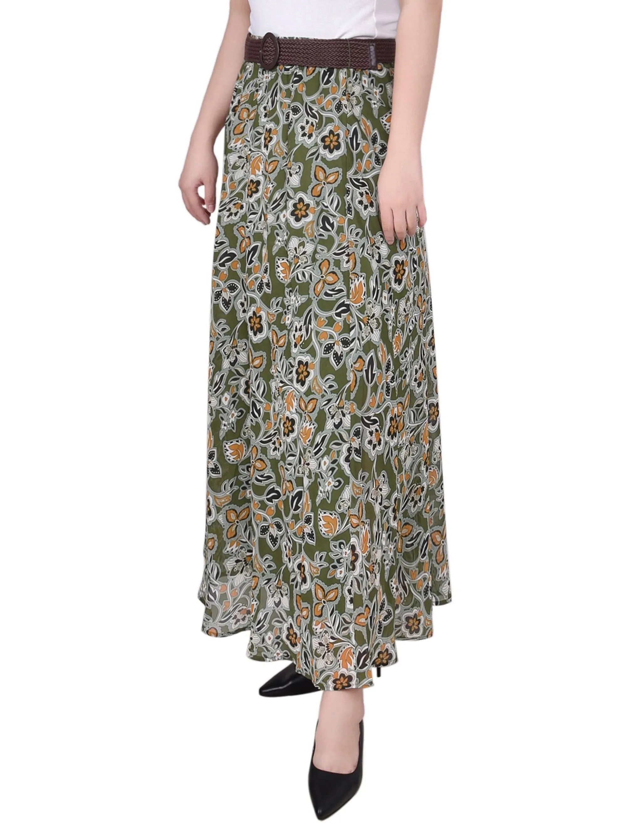 Green Covine Chiffon Maxi Skirt - Petite sold by Dress Barn product image thumbnail 2