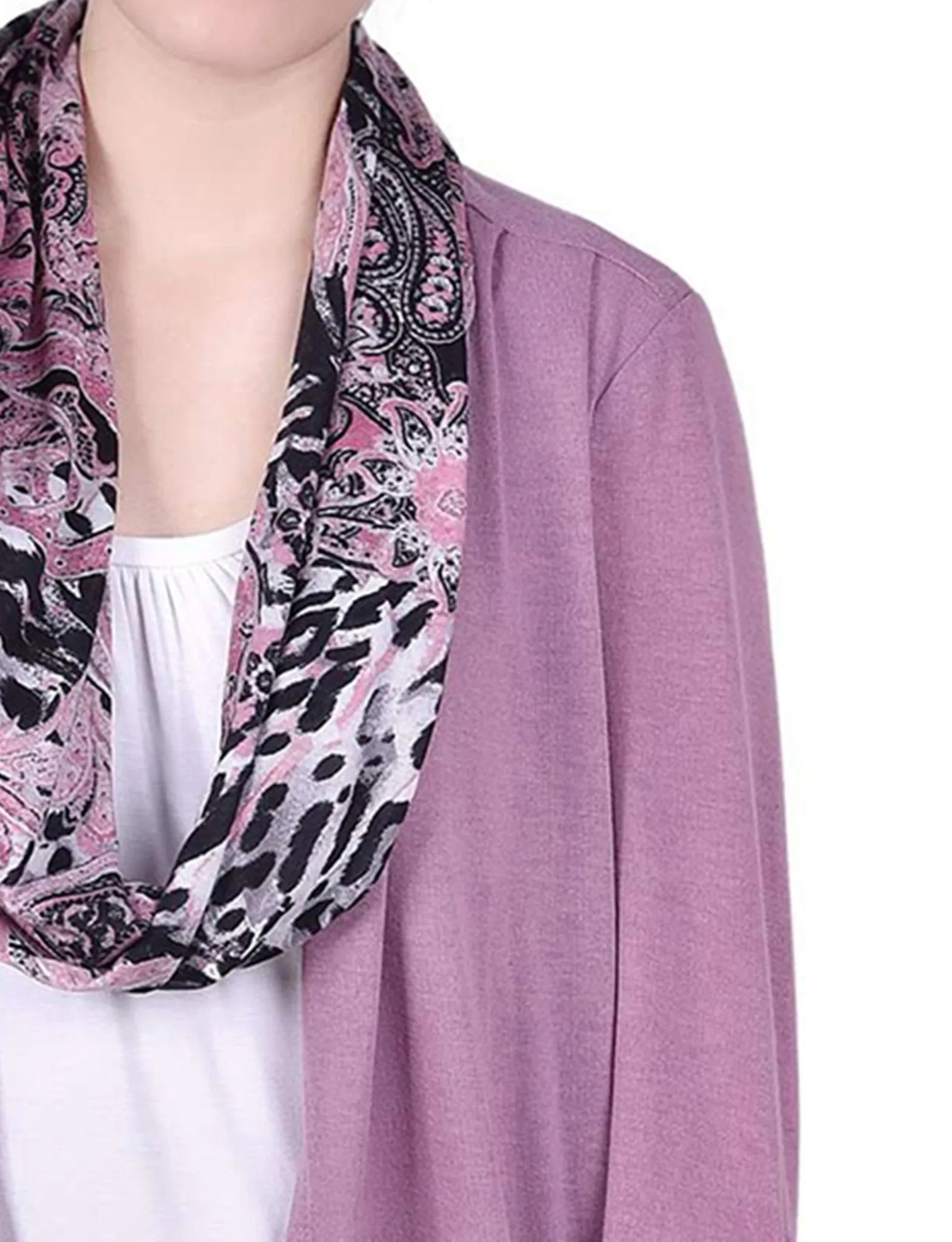 Lilac Dippindotrio 3/4 Sleeve Blouse With Necklace - Petite sold by Dress Barn product image thumbnail 3