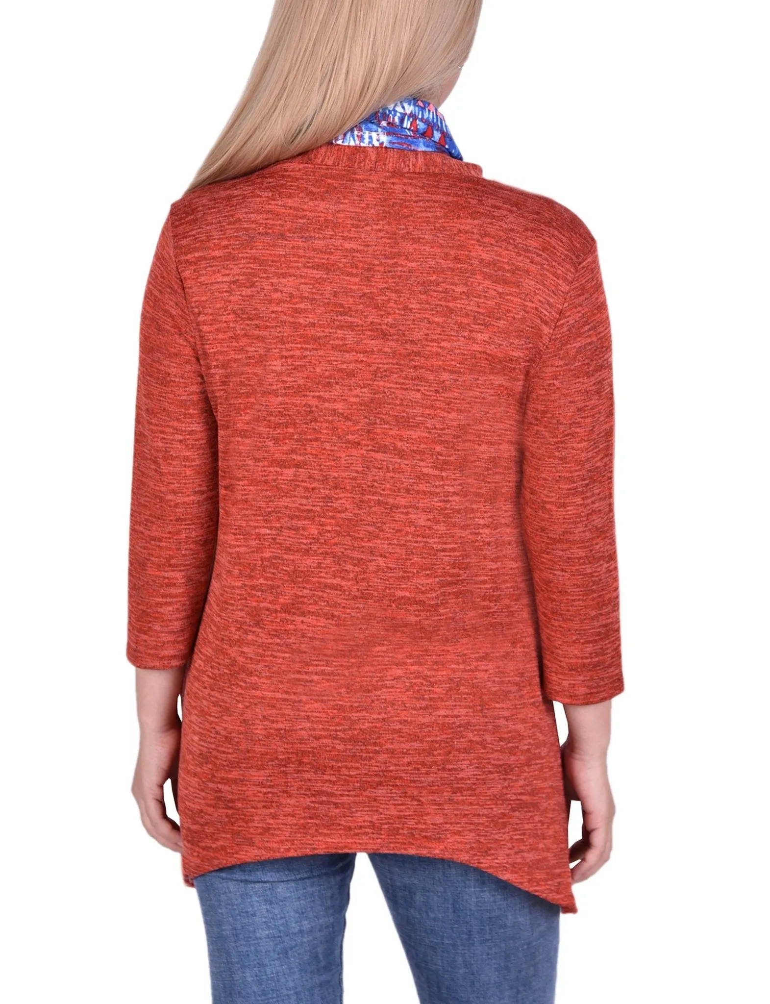 Coral Tropaintrio 3/4 Sleeve Blouse With Necklace - Petite sold by Dress Barn product image thumbnail 4