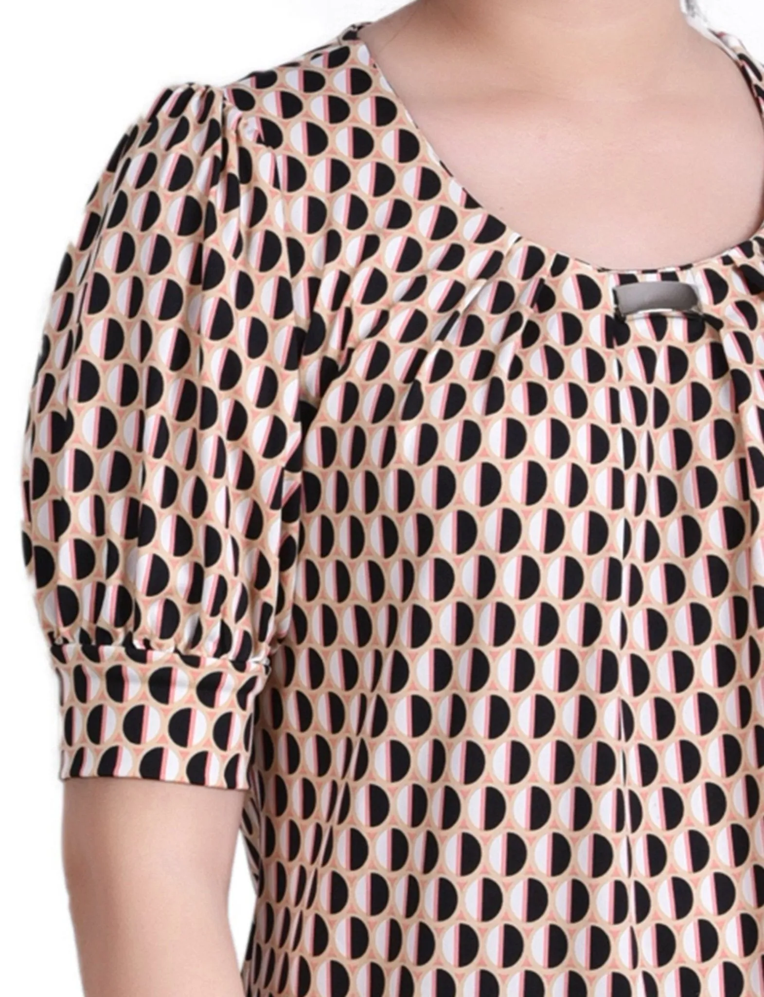 Geo Round Short Sleeve Balloon Sleeve Top - Petite sold by Dress Barn product image thumbnail 3