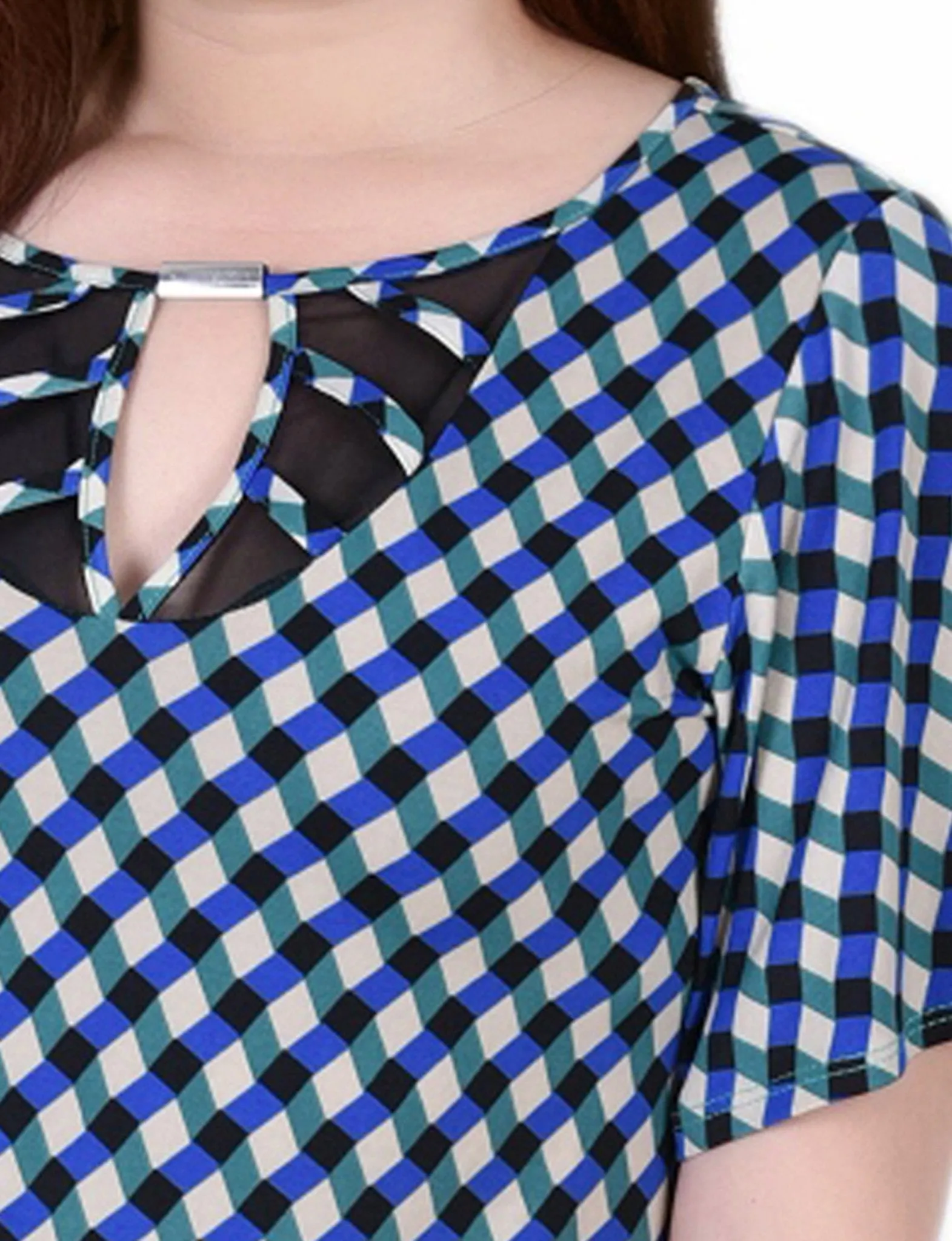 Deep Lake Limoges 3/4 Sleeve Blouse With Necklace - Petite sold by Dress Barn product image thumbnail 3