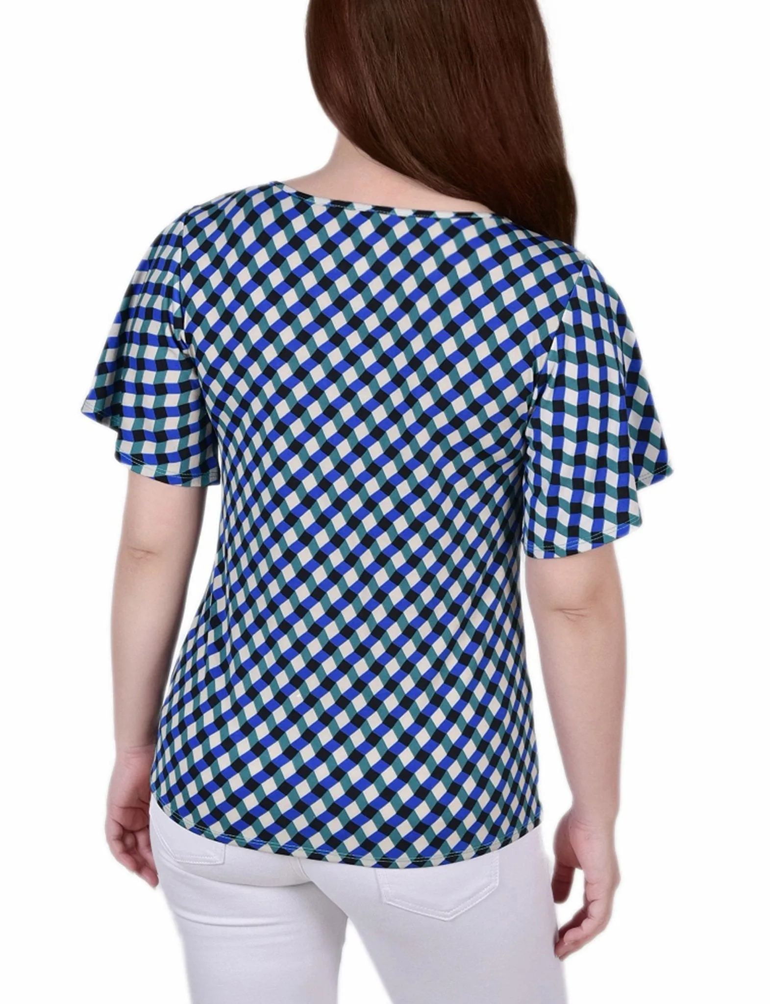 Deep Lake Limoges 3/4 Sleeve Blouse With Necklace - Petite sold by Dress Barn product image thumbnail 4