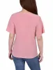 Mellow Rose 3/4 Sleeve Blouse With Necklace - Petite sold by Dress Barn