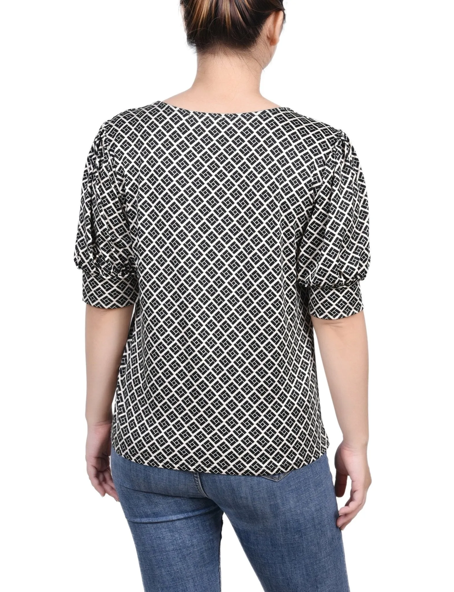 Doeskin Black Allie Short Sleeve Balloon Sleeve Top - Petite sold by Dress Barn product image thumbnail 4