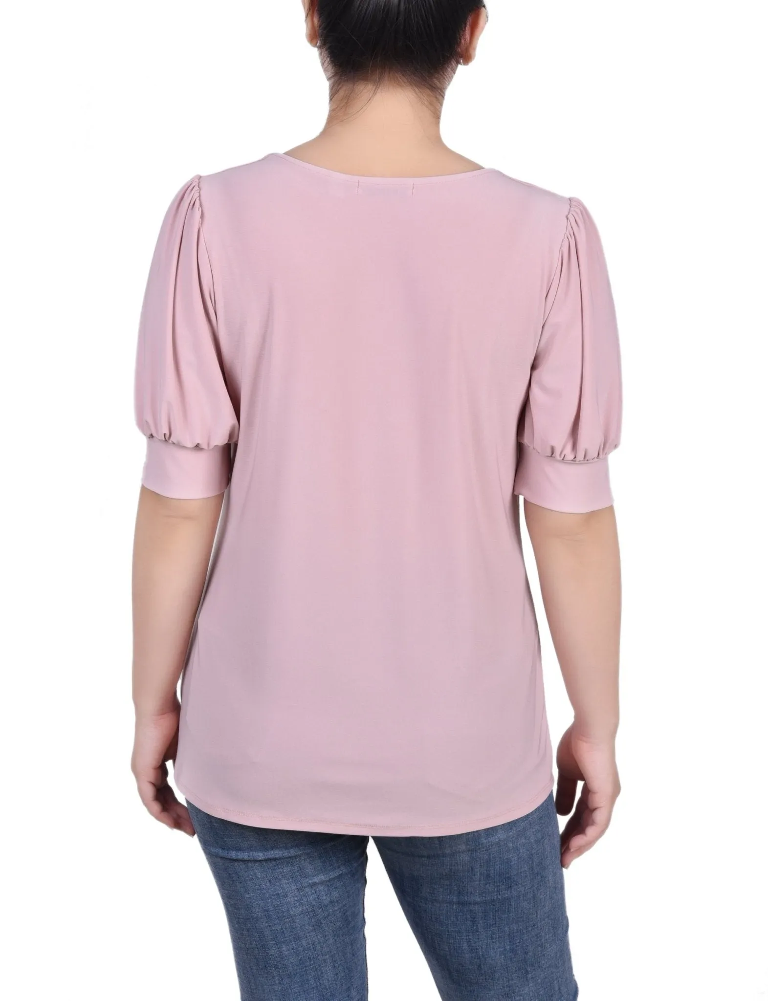 Mellow Rose Short Sleeve Balloon Sleeve Top With Hardware - Petite sold by Dress Barn product image thumbnail 4