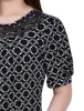 Black White Link 3/4 Sleeve Blouse With Necklace - Petite sold by Dress Barn