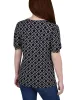 Black White Link 3/4 Sleeve Blouse With Necklace - Petite sold by Dress Barn