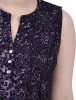 Purple Cheetah Sleeveless Jacquard Y Neck Top - Petite sold by Dress Barn